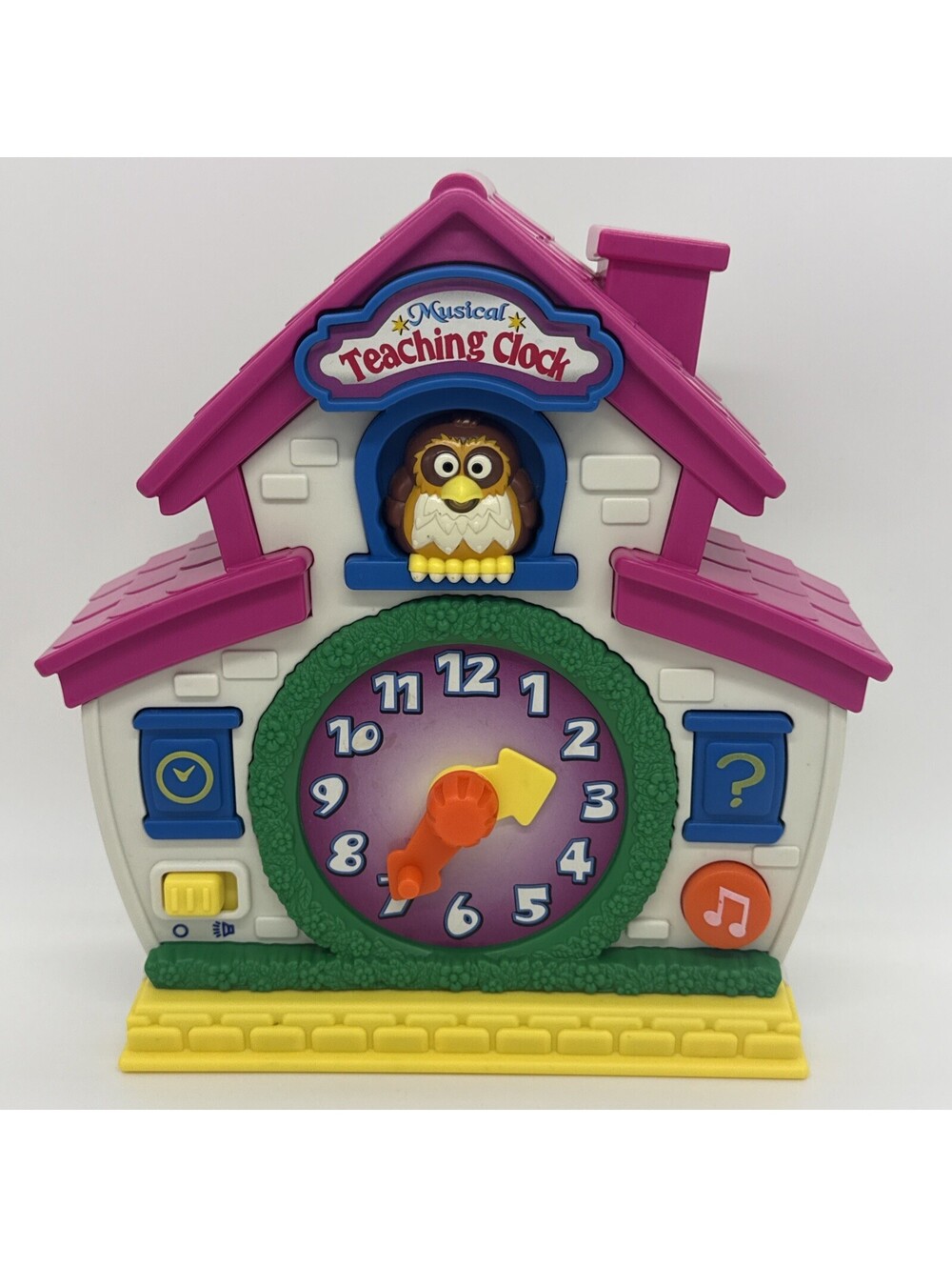 ANALOG TEACHING CLOCK ELECTRONIC MUSICAL OWL TELLS TIME QUIZES SETTINGS      B2